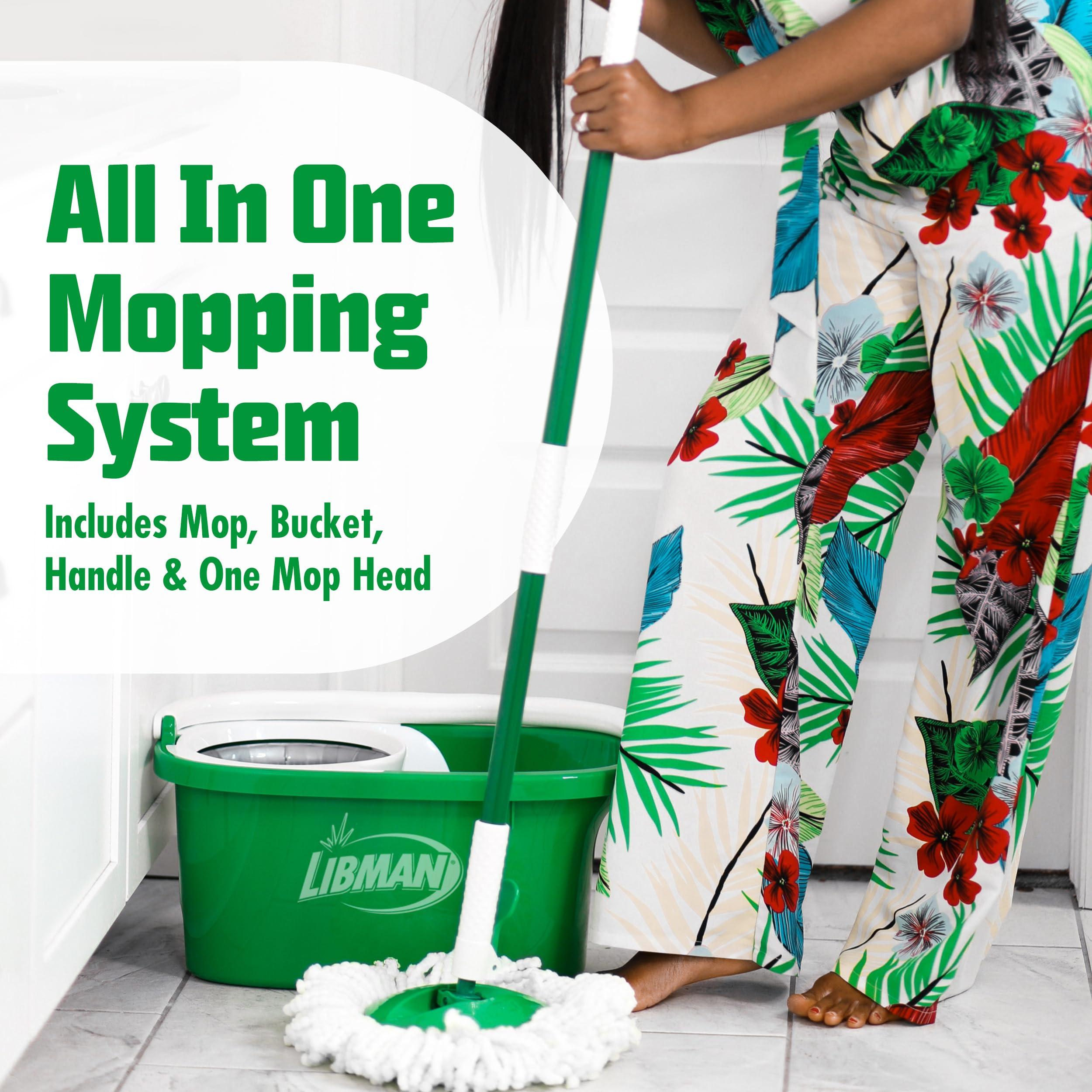Libman Libman Tornado Spin Mop System | Mop and Bucket with Wringer Set | Spin Mop | Floor Mop | Libman Mop | Mops for Floor Cleaning | Hardwood Floor Mop | 1 Mop Head Included