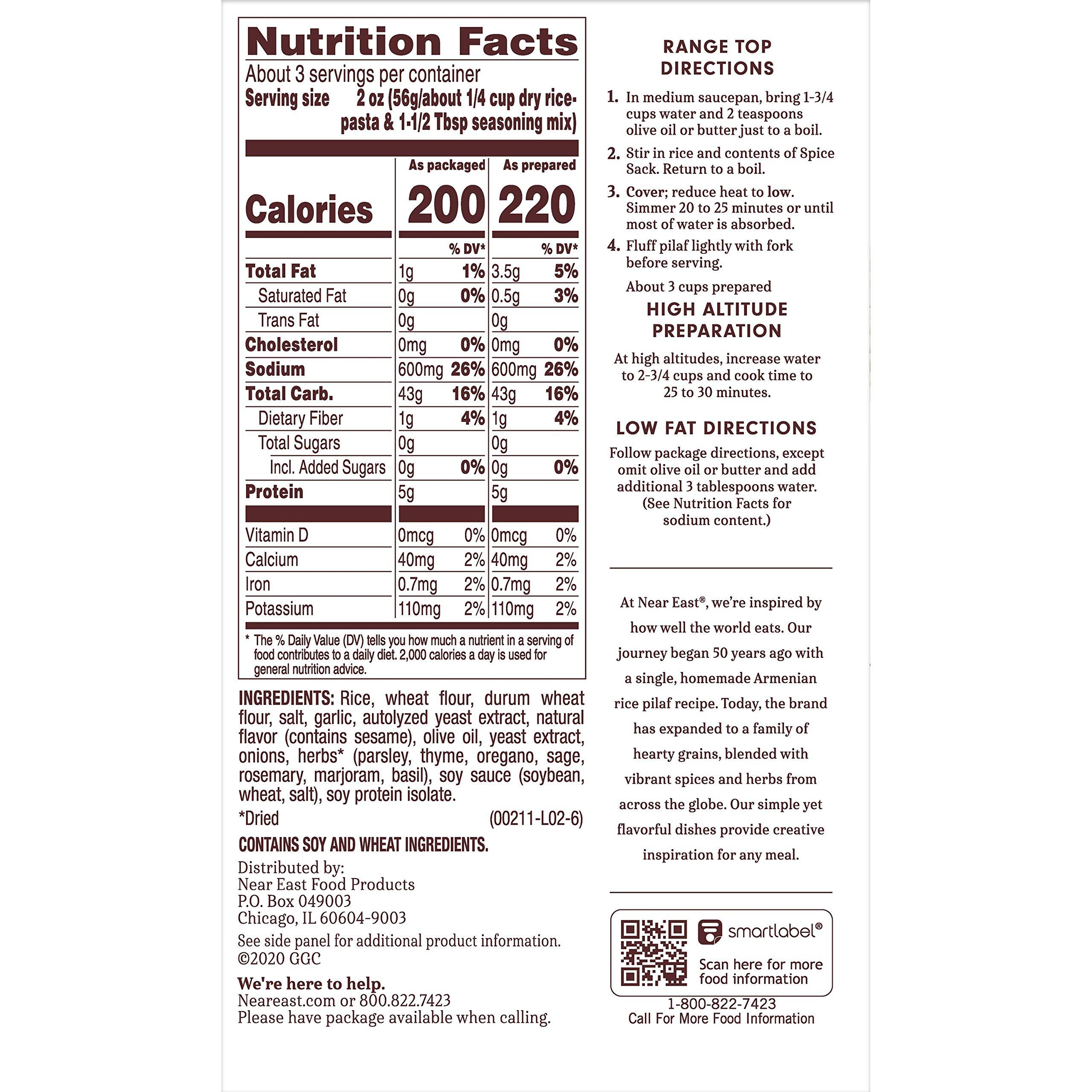 Quaker Near East Rice Pilaf Mix, Garlic & Herb, 6.3oz Box