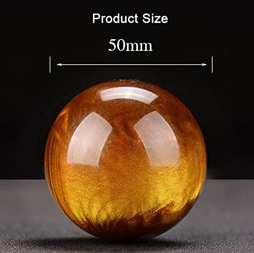 ZHANGDONG ZHANGDONG Baoding Balls Chinese Exercise Balls Stress Balls for Adults 2 Inch Chinese Health Exercise Massage Balls, Massage Natural Stone Health Ball Box for Hand Therapy, Exercise(Color:Beeswax)