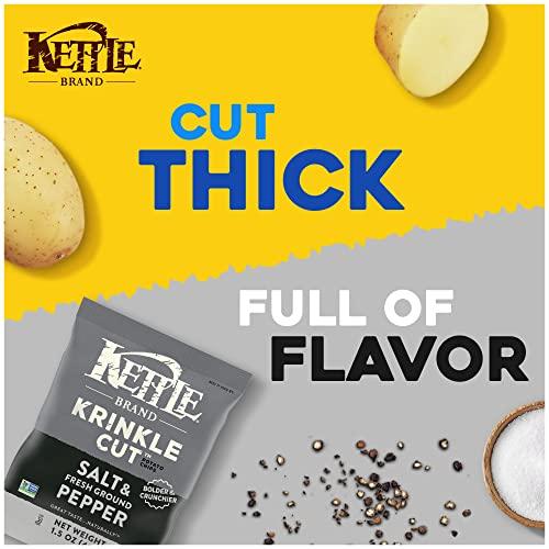 Kettle Brand Kettle Brand Potato Chips, Krinkle Cut, Salt & Fresh Ground Pepper Kettle Chips, 1.5 Oz (Pack of 24)