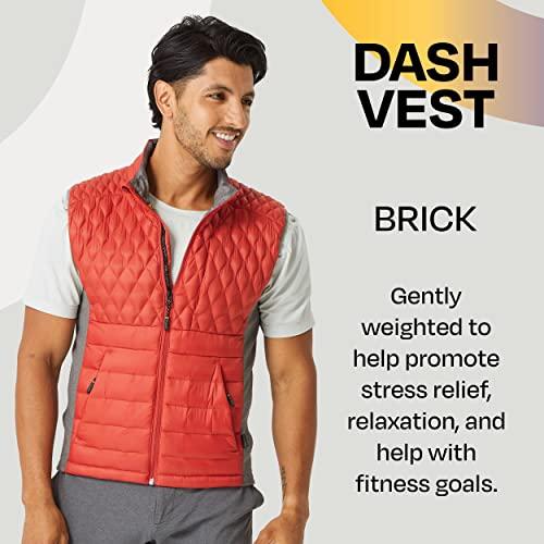 PYVOT Pyvot Mens Dash Weighted Quilted Vest, Weighted Blanket Inspired Clothing for Sensory Issues, Fitness, Stress Relief and Relaxation, Medium Size, Brick