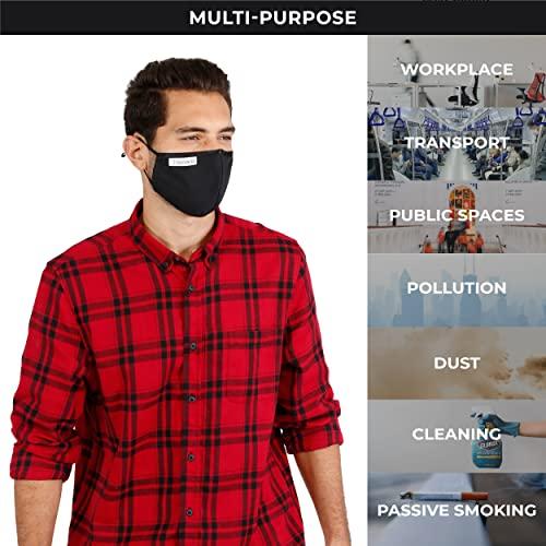 SONOVIA SONOVIA Reusable Face Mask with Patented Breathable Fabric Adjustable Ear Straps (Small (Pack of 3), Grey)