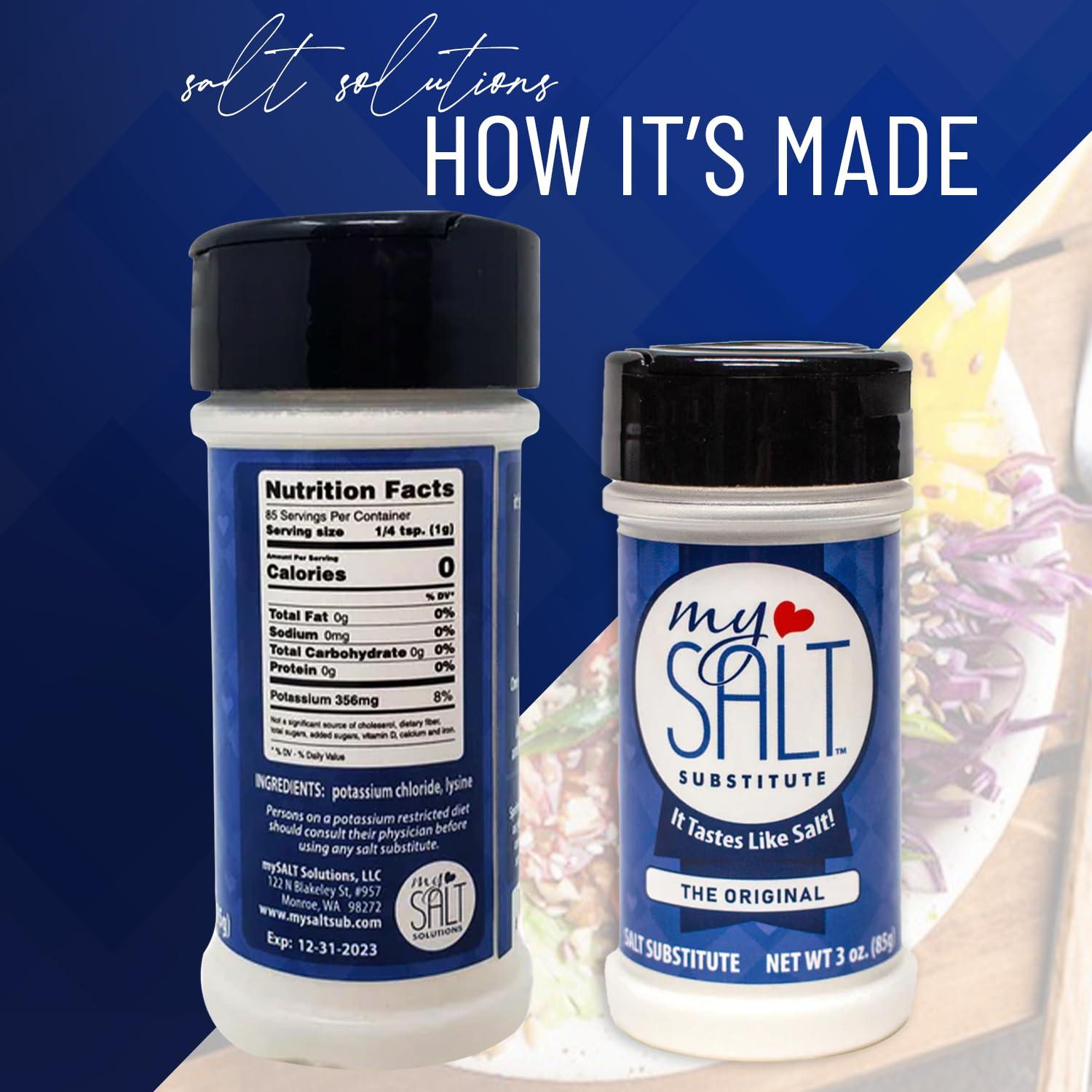 My Salt MySALT Original Salt Substitute 100% Sodium-Free Use at The Table and In All Your Low-Sodium Foods and Recipes