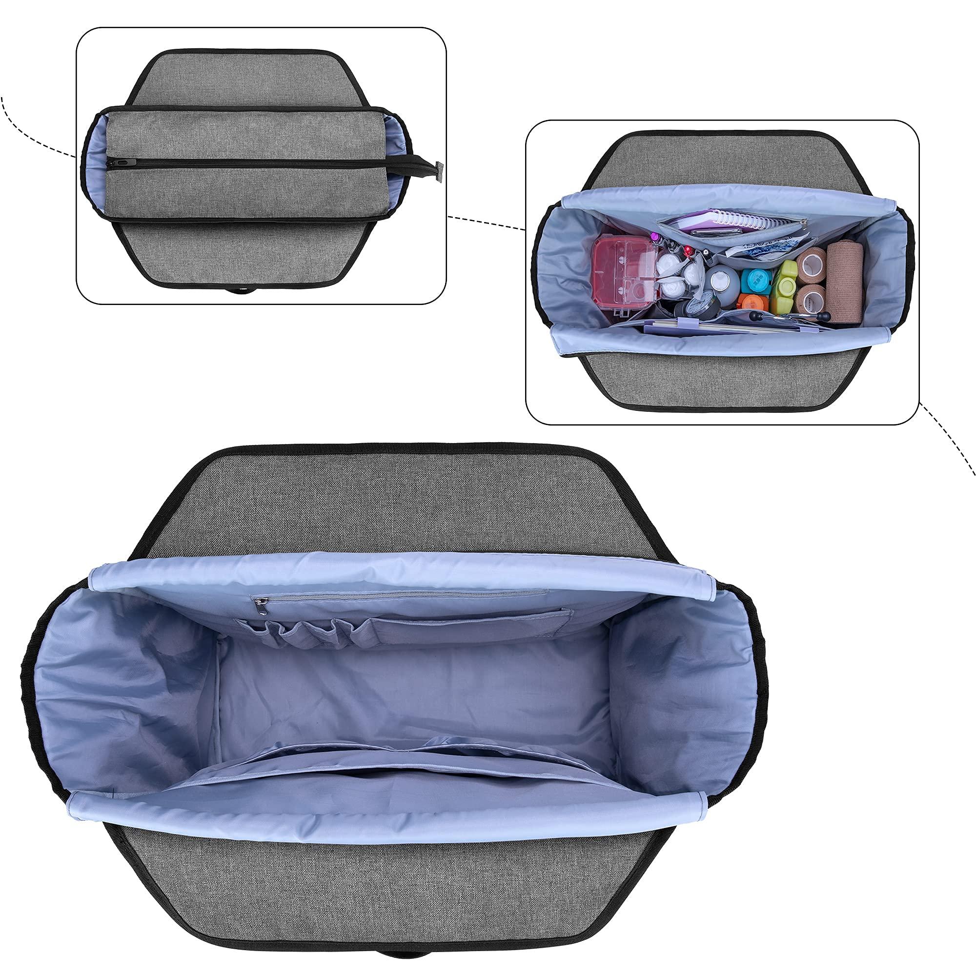 CURMIO CURMIO Nurse Tote Bag for Work, Home Health Nurse Bag with Padded Laptop Sleeve for Home Visits, Clinical Study, Health Care