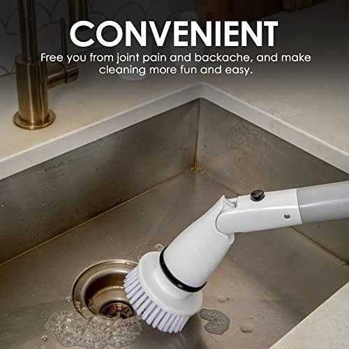 Standout Materials Electric Spin Scrubber, Cordless and Portable Power Scrubber Kit with Replaceable Brush Heads Cleaning Brush for Cleaning Tile, Sink, Window, Floor, Tub, Car