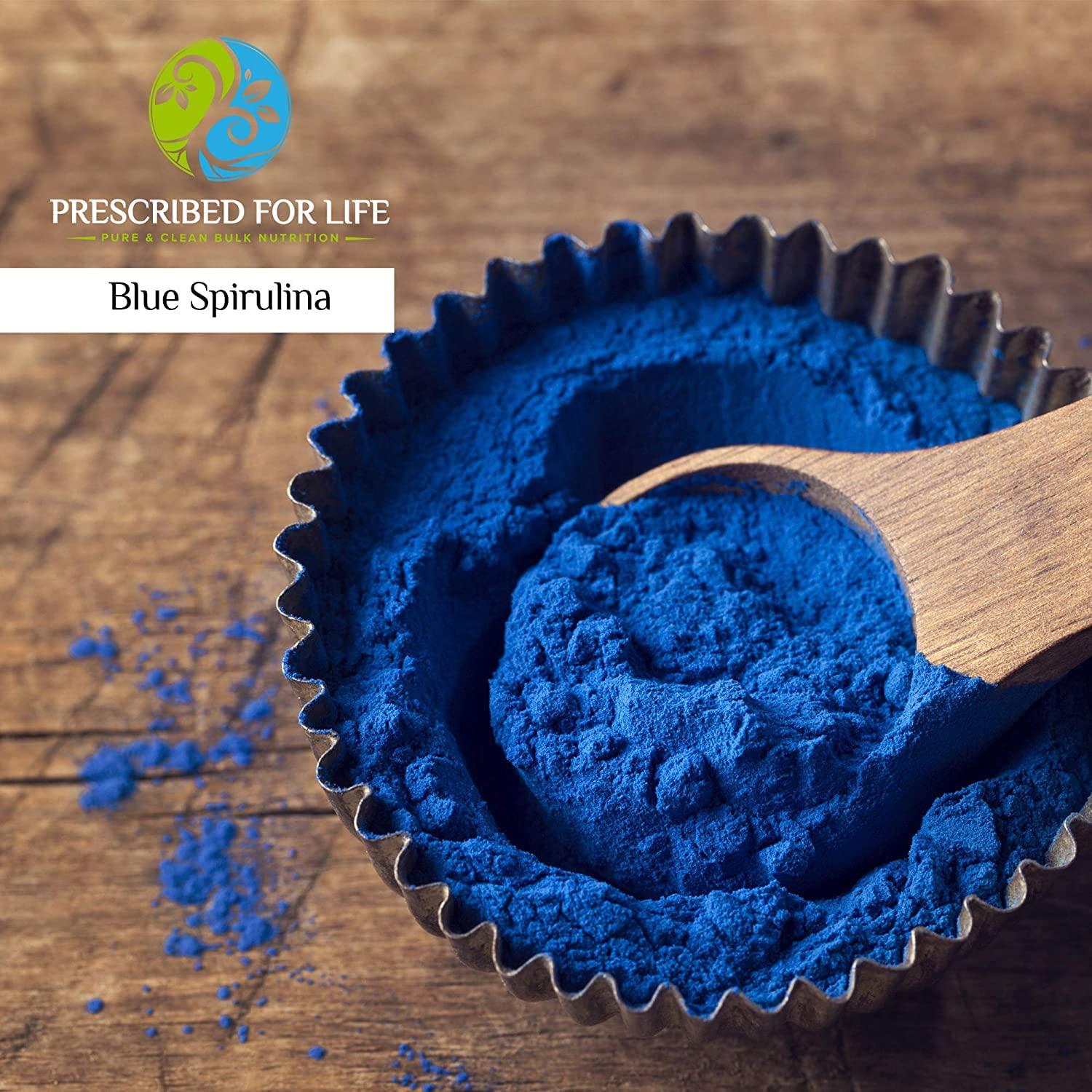 Prescribed For Life Prescribed For Life Blue Spirulina Powder, Pure Vegan Superfood, Gluten Free, Natural, Non GMO, Blue Algae Powder (Phycocyanin), Packed with Protein, Vitamins & Antioxidants (12oz / 340g)
