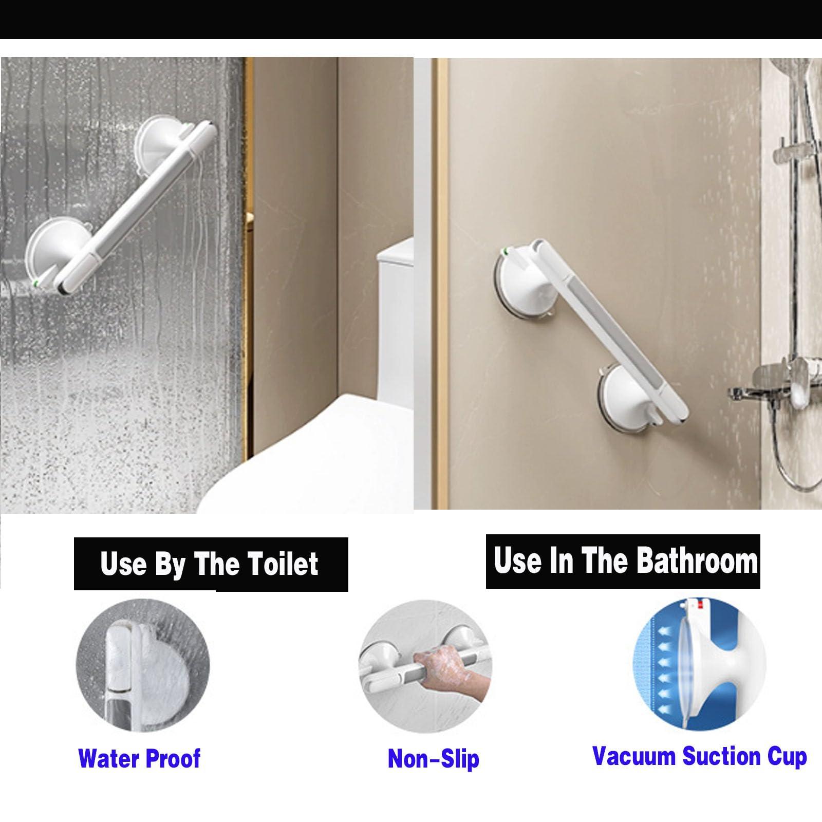 EXCLEN Shower Handles Suction Grab Bars for Shower 12 Inch, Grab Bars for Bathtubs and Showers, Shower Handles for Elderly Suction, Suction Shower Grab Bars for Seniors Elderly Handicap