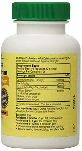 CHILDLIFE ESSENTIALS Child Life Colostrum with Probiotics Powder, 1.7 Ounce, (Pack of 12)