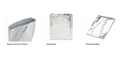 Oasis Supply Large Foil Hamburger/Cheeseburger/Sandwich Bags - Grease Resistant, Keeps them Hot - SILVER - 25 Count