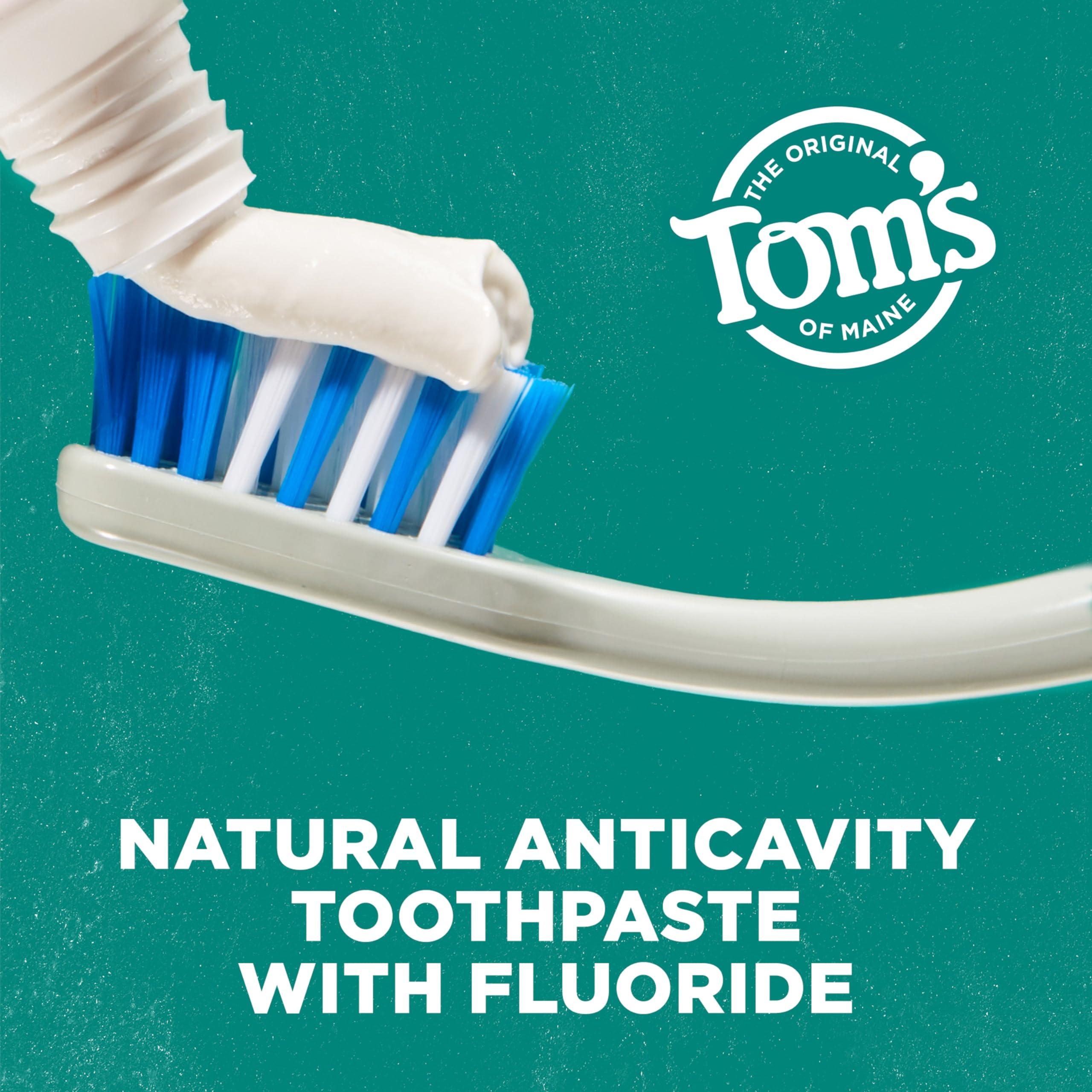 Tom's of Maine Tom\'s of Maine Whole Care Natural Toothpaste with Fluoride, Spearmint, 4 Ounce (Pack of 3), (Packaging May Vary)