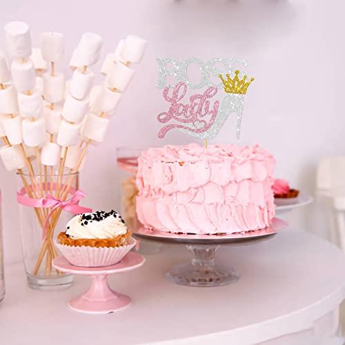 MonMon & Craft MonMon & Craft Boss Lady Cake Topper / Girl Boss Birthday Party Decor / Reveal Gender Sign Cake Topper / Baby 1st Birthday Party Decorations - Silver Glitter