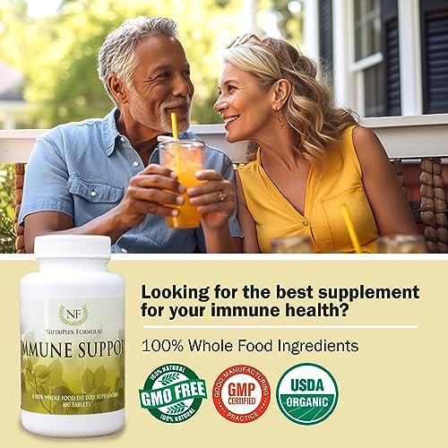 NutriPlex Formulas NutriPlex Immune Support Supplement 10 in 1 with Vitamins A B C D E, Carotenoids, Selenium, Antioxidants, Bioflavonoids, Amino Acids, Enzymes, Chlorophyll, Trace Minerals, Phytosterols – 100 Tablets