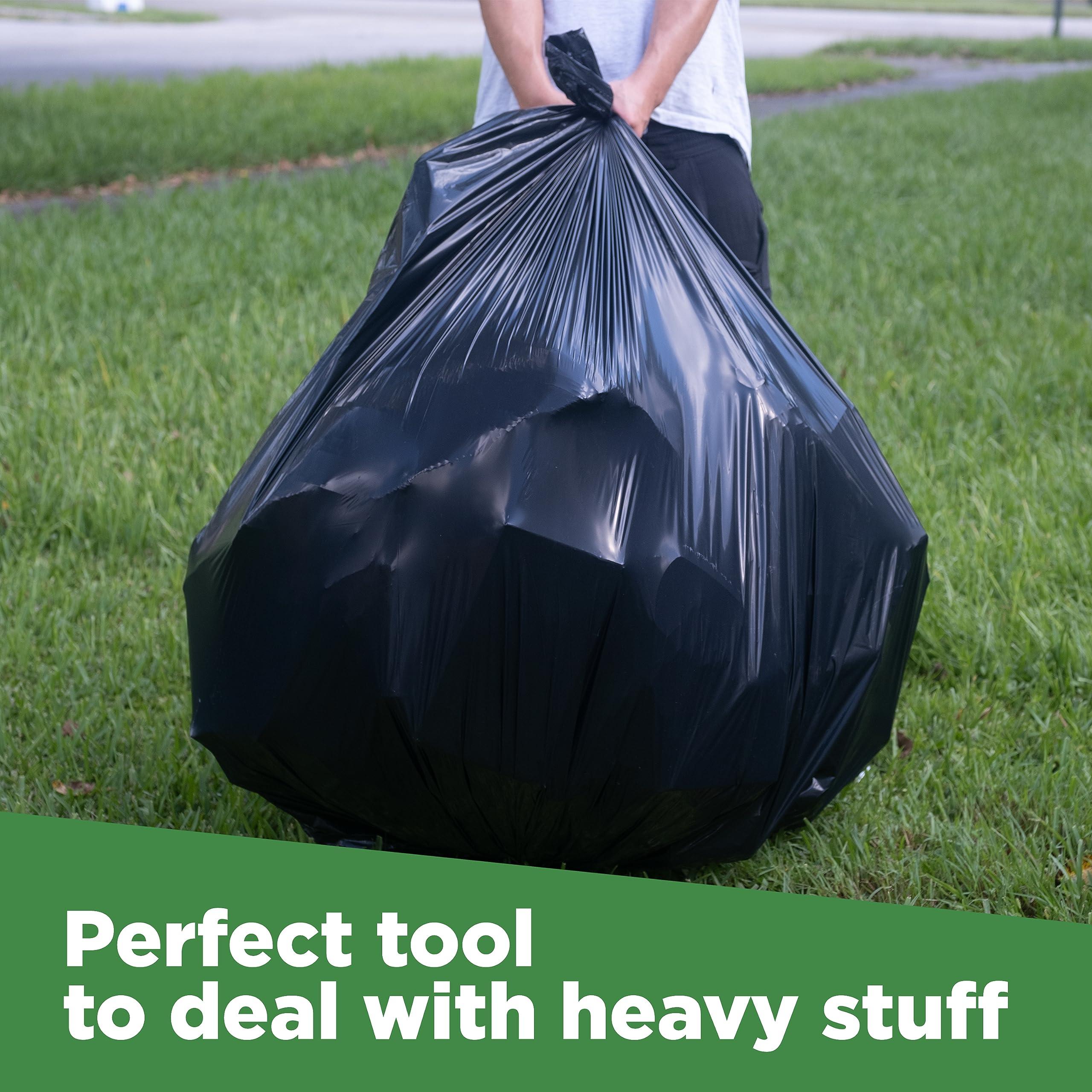 ToughBag ToughBag 95-96 Gallon Extra Large Trash Bags, 61x68 Black Garbage Can Liners, 1.2 Mil Thick (25 COUNT), Heavy-Duty 96 Gallon Trash Can Liners - Made In USA