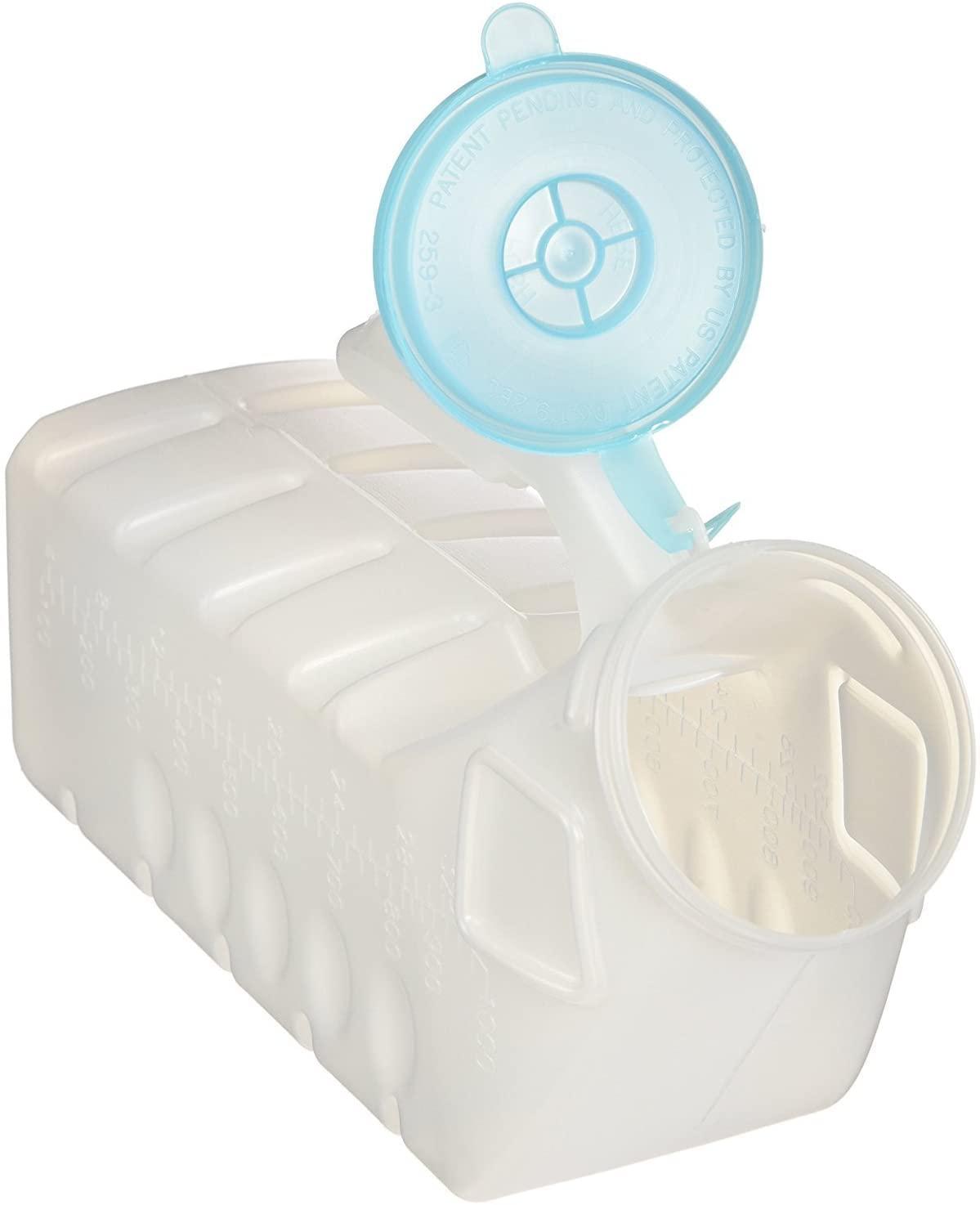 BodyHealt BodyHealt Urinals for Men 1000ml - Urine Bottle with Glow in The Dark Spill Proof Lid, Portable Urinal for Men, Male Urinal for Seniors, Hospital, Bedside & Car Travel, Mens Plastic Pee Bottles 6 Pack