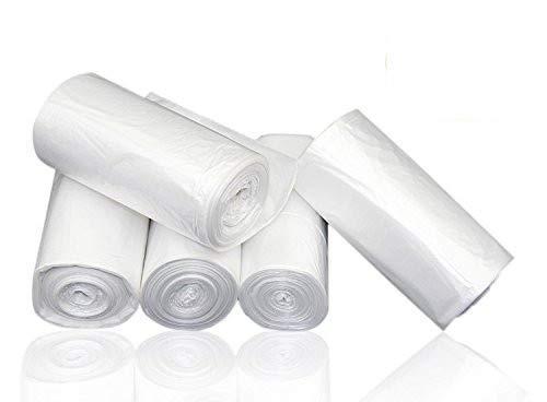 7-Almond 7-Almond 1.2 Gallon Clear Garbage Bags, Small Trash Bags 4.5-Liter Durable Disposable Trash Wastebasket Bags Can Liners for Office, Home Waste Bin, Bathroom, Kitchen (Clear, 250 Counts/5 Rolls)