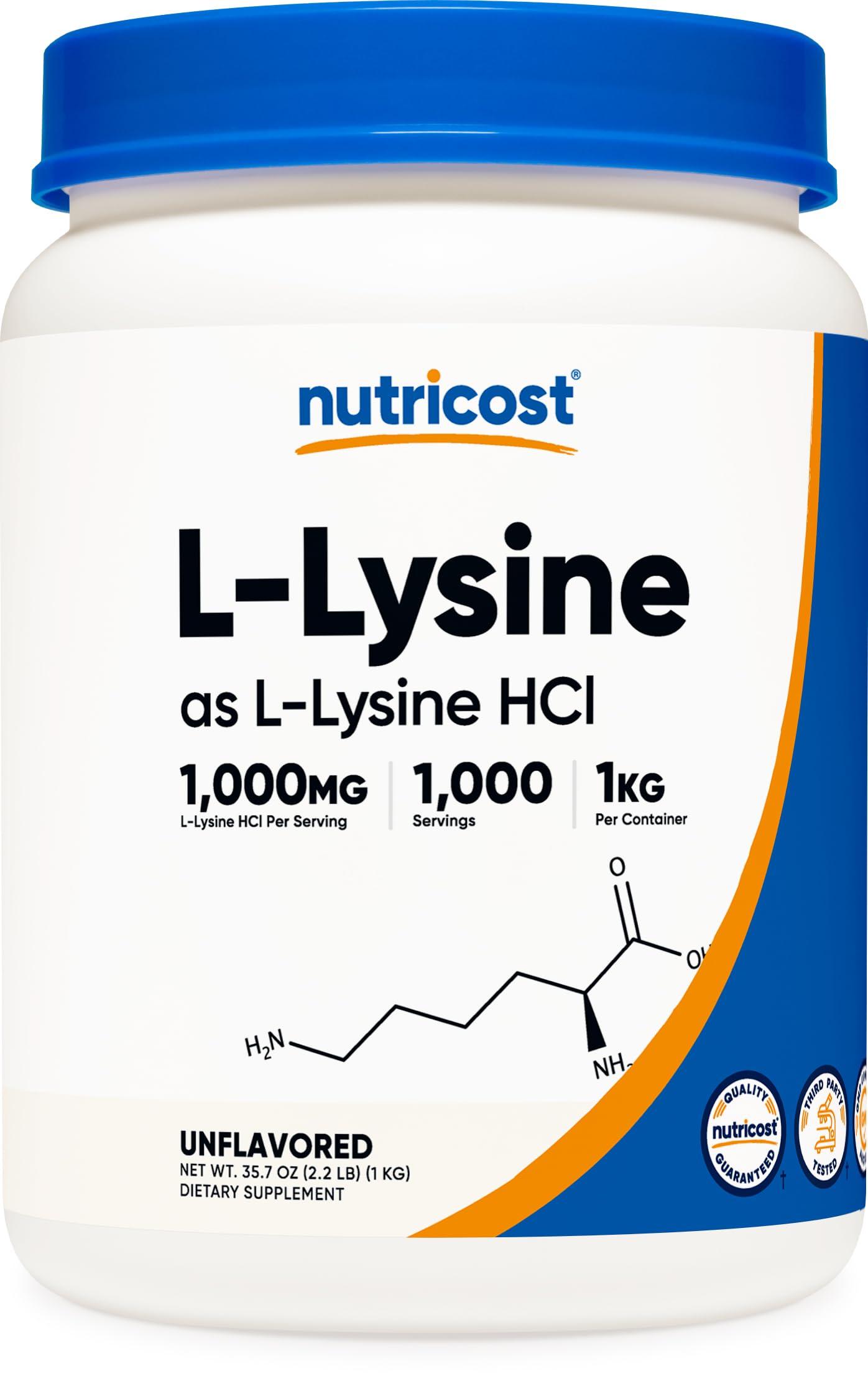 Nutricost Nutricost L-Lysine Powder 1KG (2.2lbs) - Pure L-Lysine, Non-GMO, Gluten Free