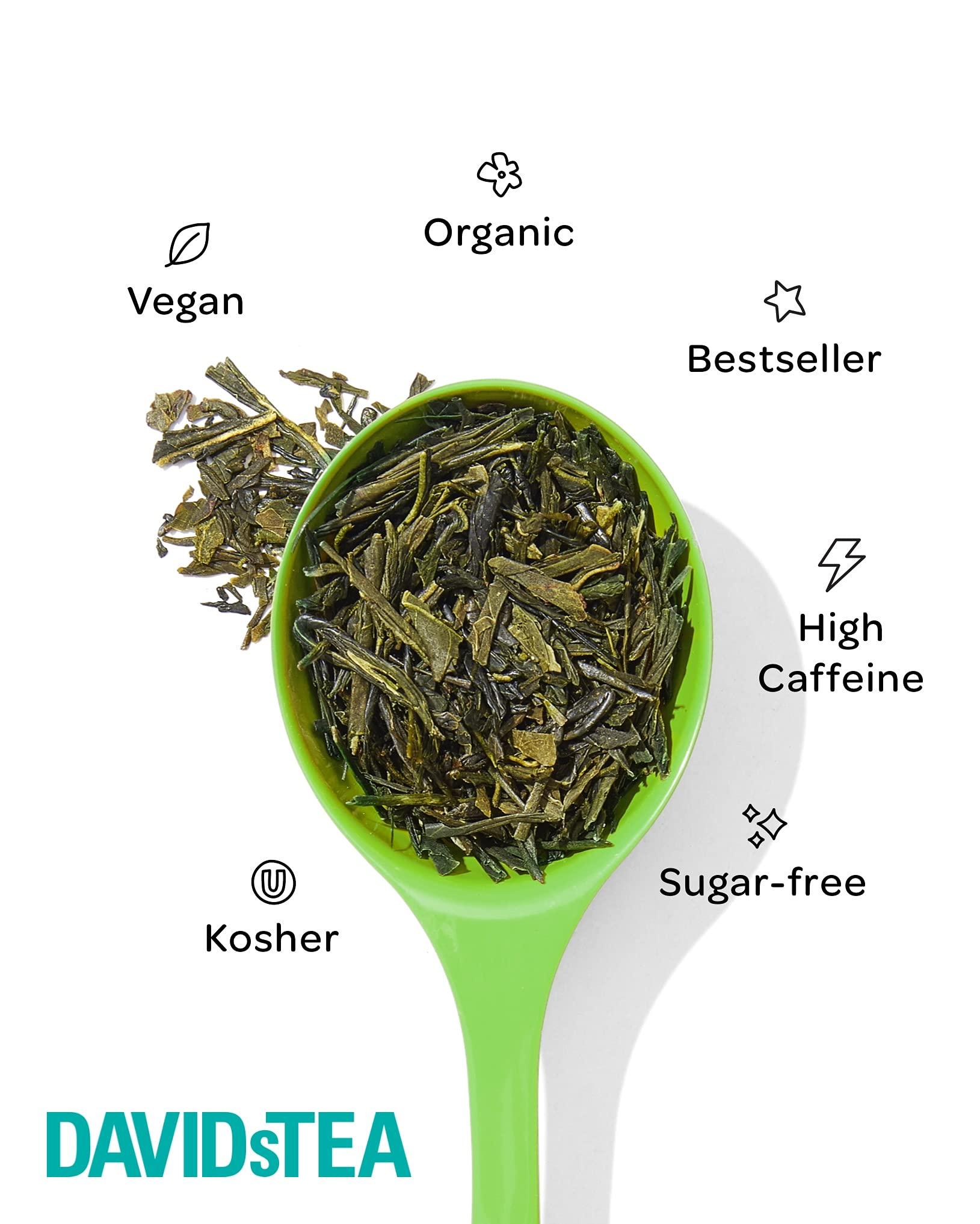 DAVIDsTEA DAVIDsTEA Organic Japanese Sencha Sachets Tea Bags, Premium Green Tea in 65 Sachet Tea Bags, 97.5 g / 3.43 oz