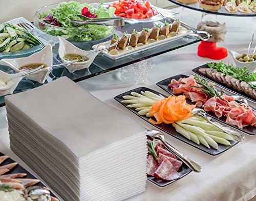 Nechtik 100 Disposable Linen Feel Guest Towels - Paper Hand Towels for Bathroom - Cloth Like White Paper Towel - Cocktail Hand Napkins - Highly Absorbent, Soft Fancy Guest Hand Towels 12\" X 17\" (Pack Of 100)