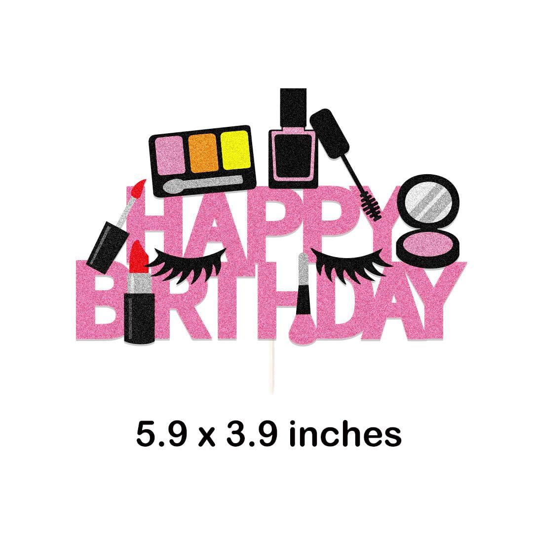 Linlmeet Cosmetic Birthday Party Supplies, Makeup Cake Topper Decorations for Makeup Party Supplies Decor