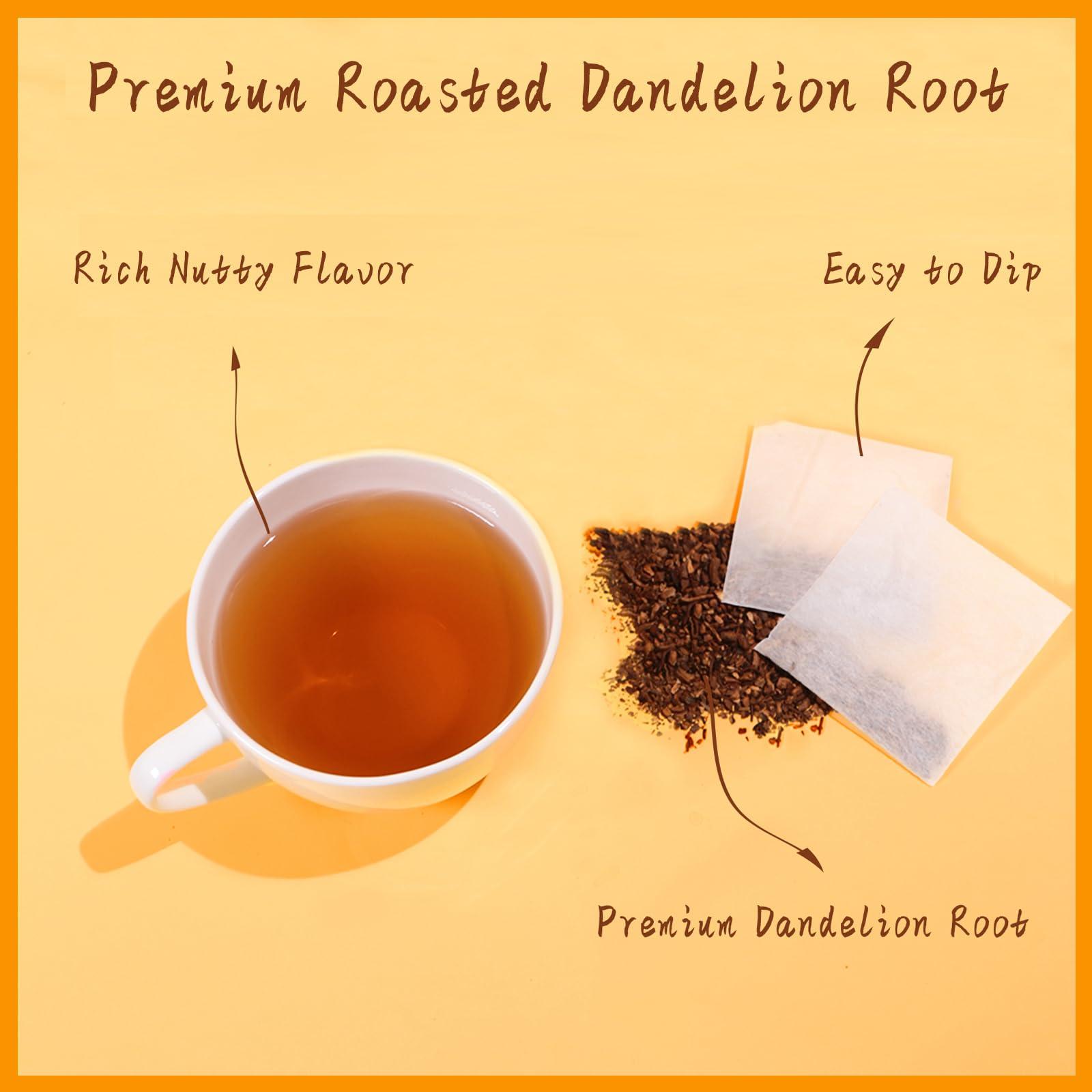 Jarteela Jarteela - Roasted Dandelion Root Tea Bag, 2g x 50 Count - Dandelion Tea - Premium Herbal Dandelion Tea Bags - Non-GMO - Caffeine-free Tea