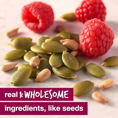 KIND KIND Seeds Fruit & Nuts Snack Bar, Dark Chocolate Raspberry Pumpkin Seed | 5g Protein, High Fiber, Gluten Free Bars, 1.4 OZ, 12 Count