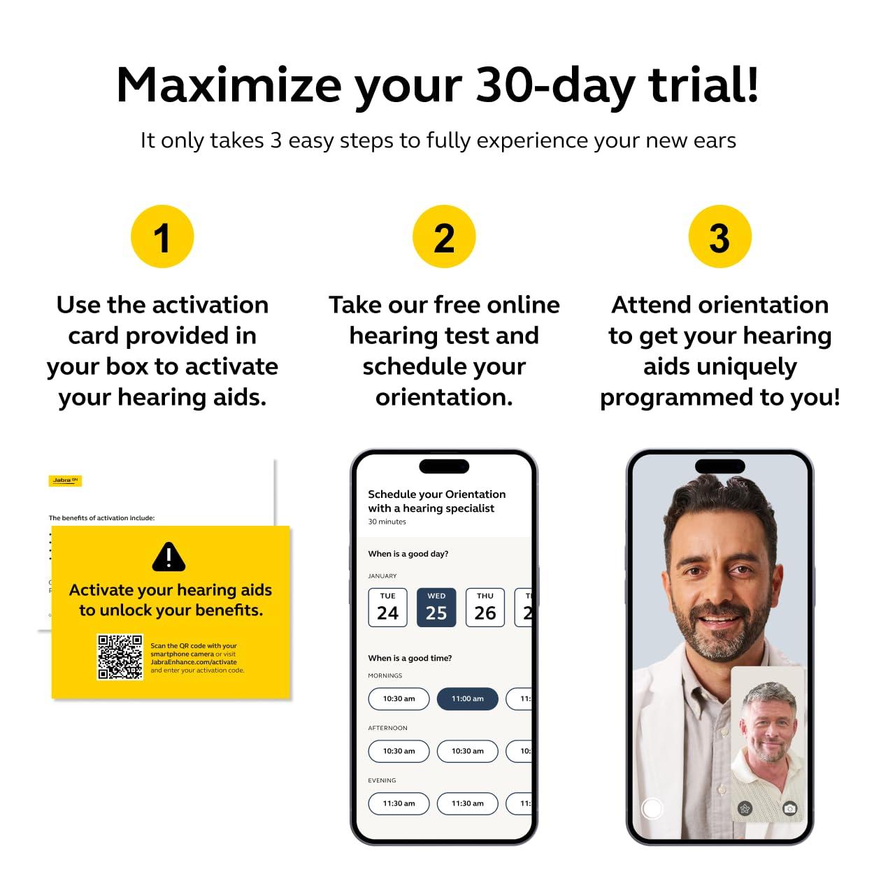 Jabra Enhance Jabra Enhance Select 50R OTC Hearing Aids, Audiology Team Care Included, Bluetooth Streaming for Calls, Music, Media for iOS & Android, Nearly Invisible & Comfortable, Noise Reduction - Beige