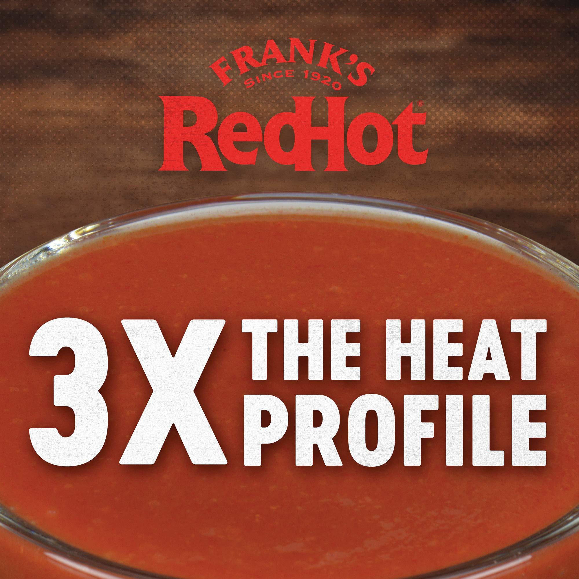 Frank's RedHot Frank's RedHot Xtra Hot Cayenne Pepper Hot Sauce, 1 gal (Pack of 4) - Four Gallon Containers of Extra Hot Cayenne Pepper Hot Sauce with 3x the Heat, Best for Wings, Pizza, Sides, Snacks, Bar Bites and