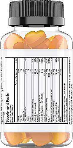 Codeage Codeage Hair Gummies, Biotin 5000 mcg, Sugar Free Growth Gummy Vitamins A, C, B6, B12, D3, Zinc, Inositol Supplement, Women & Men, Pantothenic Folic Acid, Nails, Skin, Strawberry Coconut Flavor, 60 ct