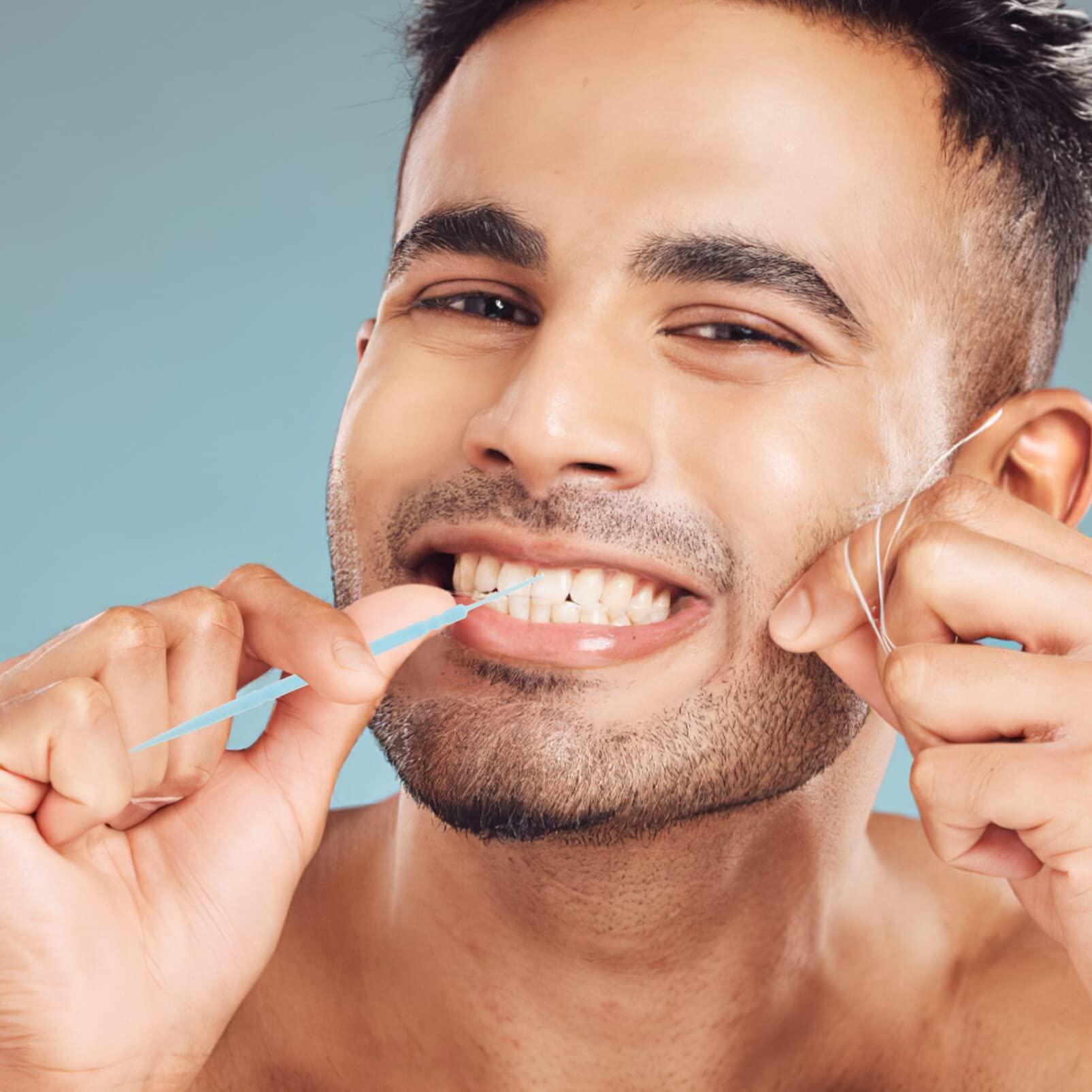 Healvian Healvian 1100pcs Brush Picks Brushless Toothpicks Dual Ended Tooth Pick Gumballs Toothpick Floss Tooth Floss Cleaning Gadgets for Teeth Toothpick Brush Toothbrush Boy Toothpicks White