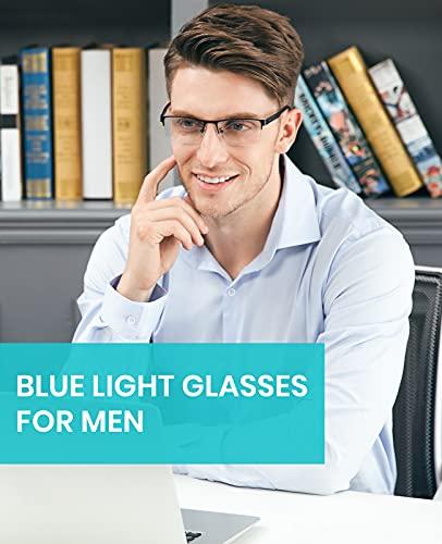 Cyxus Cyxus Blue Light Blocking Computer Glasses for Men Semi Rim Glasses Crystal Lens UV Blocking Gaming Eyeglasses Black Frame