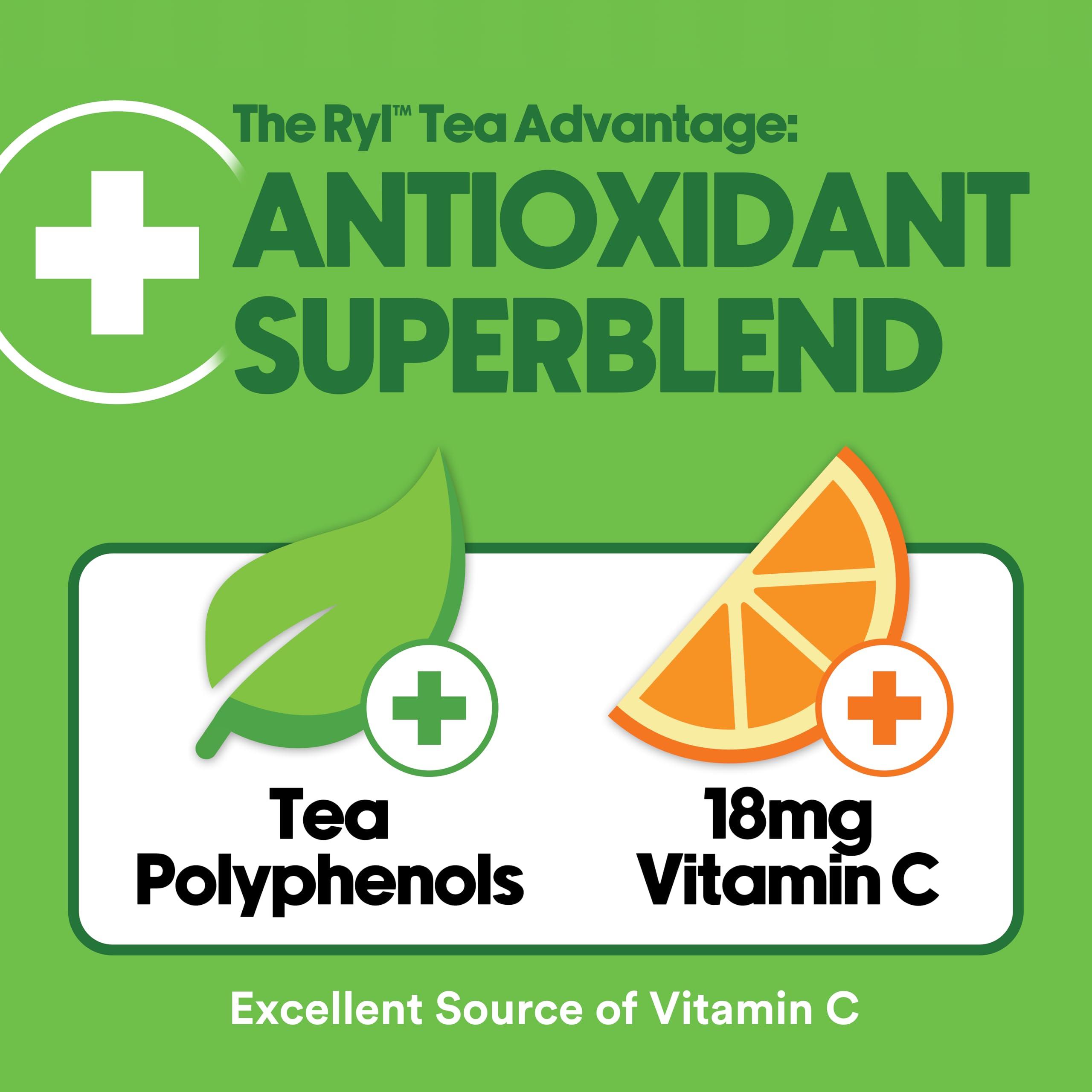 The Ryl Co Ryl Iced Tea, Green, Antioxidant Superblend, Zero Sugar, Low Carb, Zero Calorie Iced Tea, 16.0 Fl Oz (12-Pack)