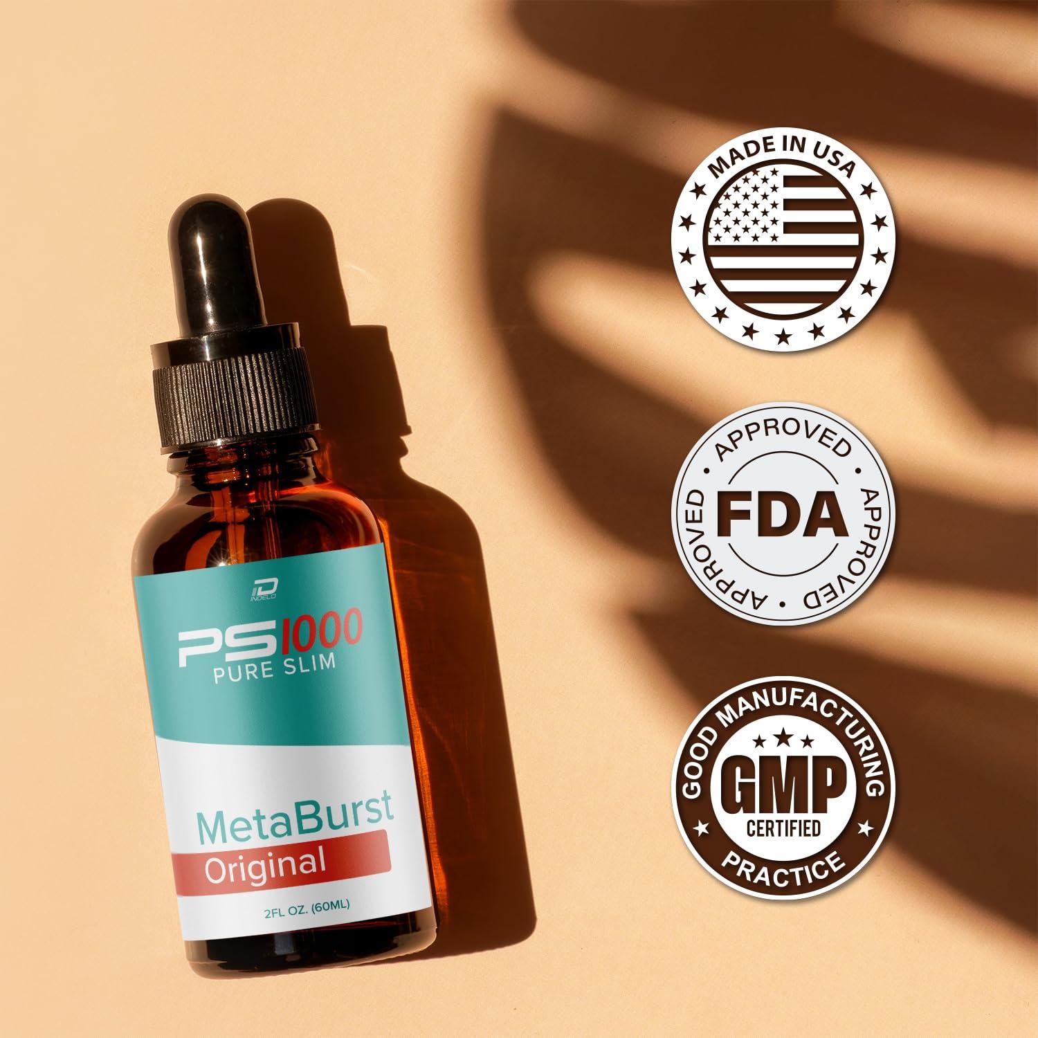 Indelo Metaburst PS1000 Pure Drops Liquid Supplement - PS1000 Metaburst Liquid Drops, PS1000 Original Metabolic Support Supplement, PS1000 Pure Metaburst Reviews (1 Pack - 1 Month Supply)