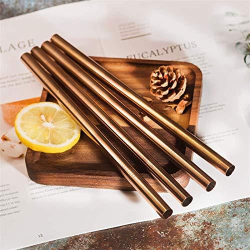 ACCROL ACCROL Bubble Tea Straws Straw Stainless Steel Reusable Metal Straw Drinking Straws Set Suitable For Juice And Drinks Strawberry (Color : Rainbow A blackbag)