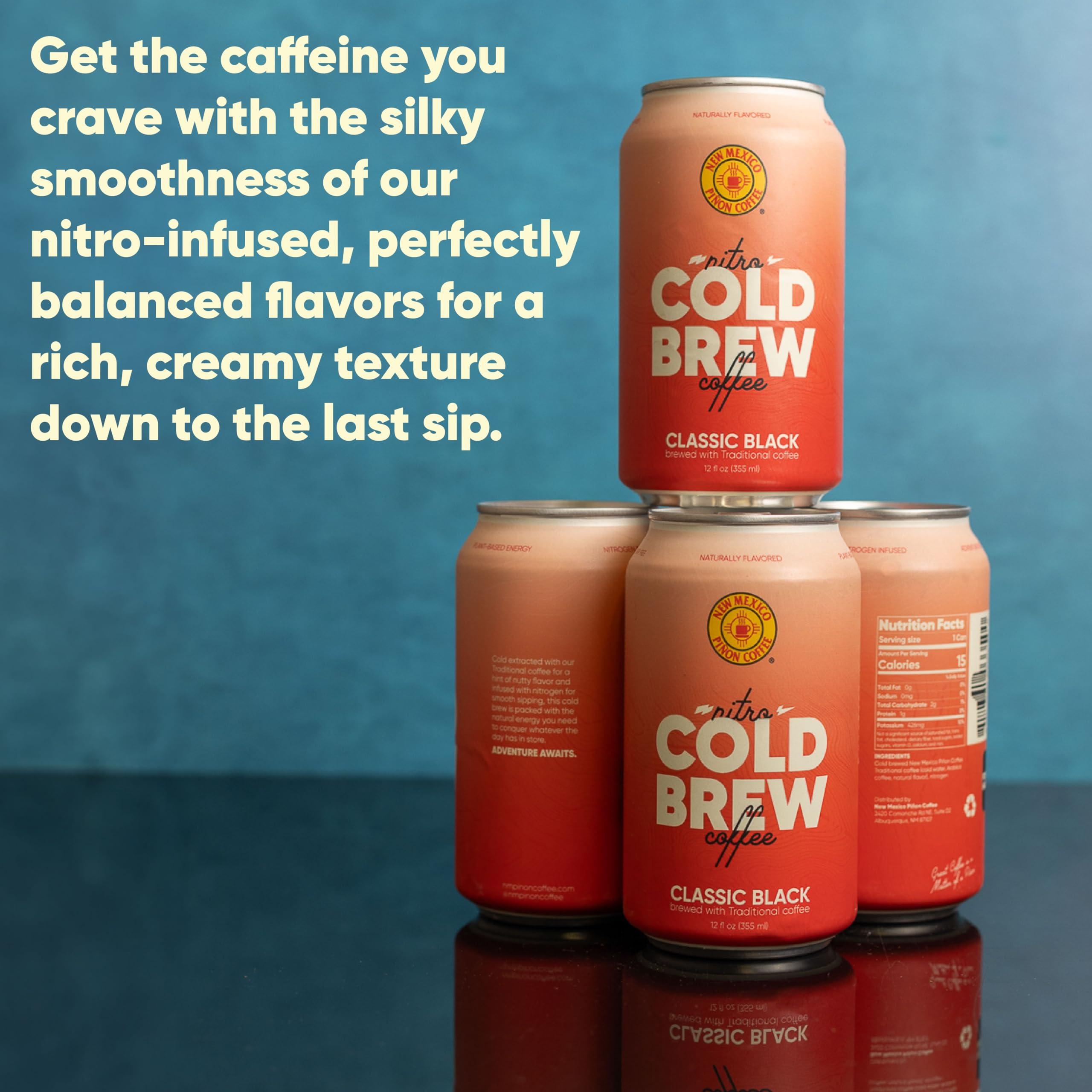 New Mexico Pion Coffee New Mexico Pion Nitro Cold Brew Coffee Drink - Smooth Nutty Taste, High Energy Nitrogen Infused Classic Black Coffee Cans 12oz - Natural Flavor Zero Sugar & Dairy Free - 24 Pack