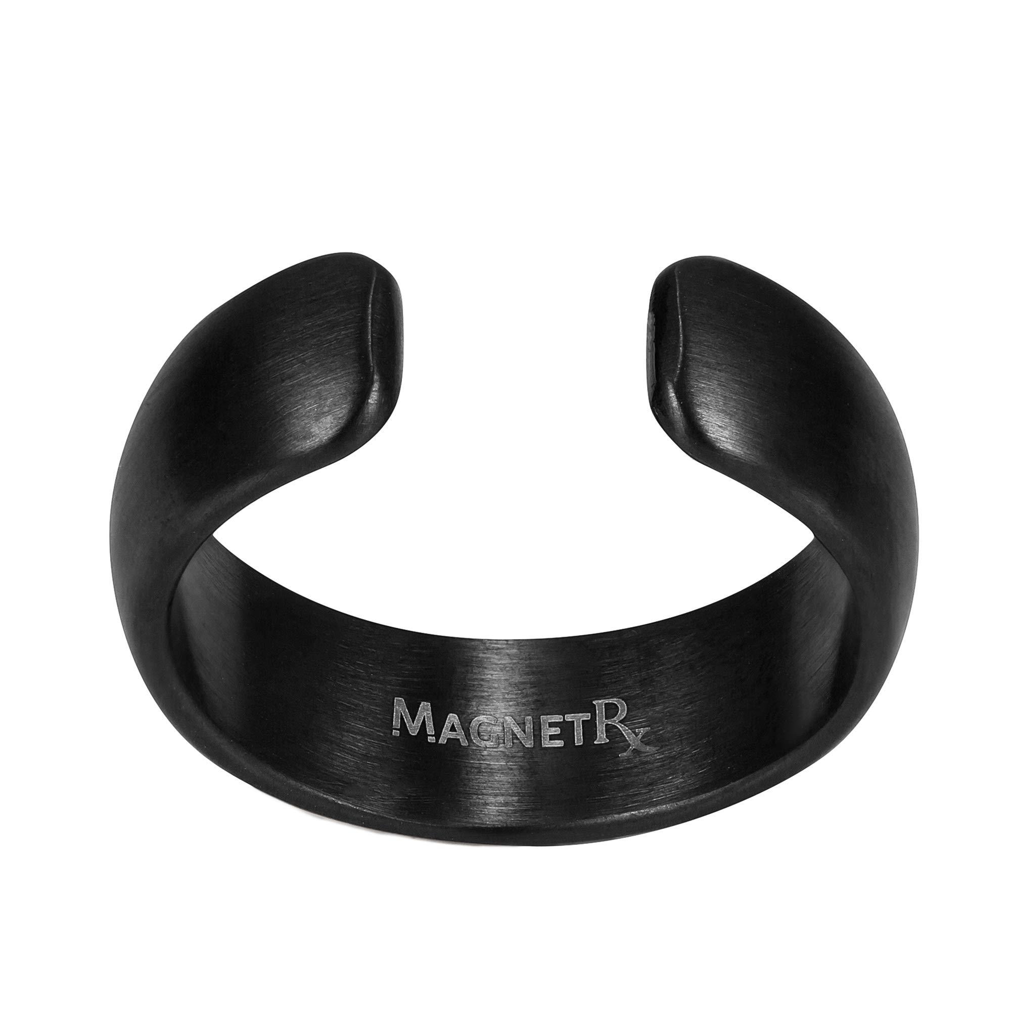 MagnetRX MagnetRX Magnetic Ring - Elegant Stainless Steel Ring - Magnet Rings for Men (Black | Size: 10)