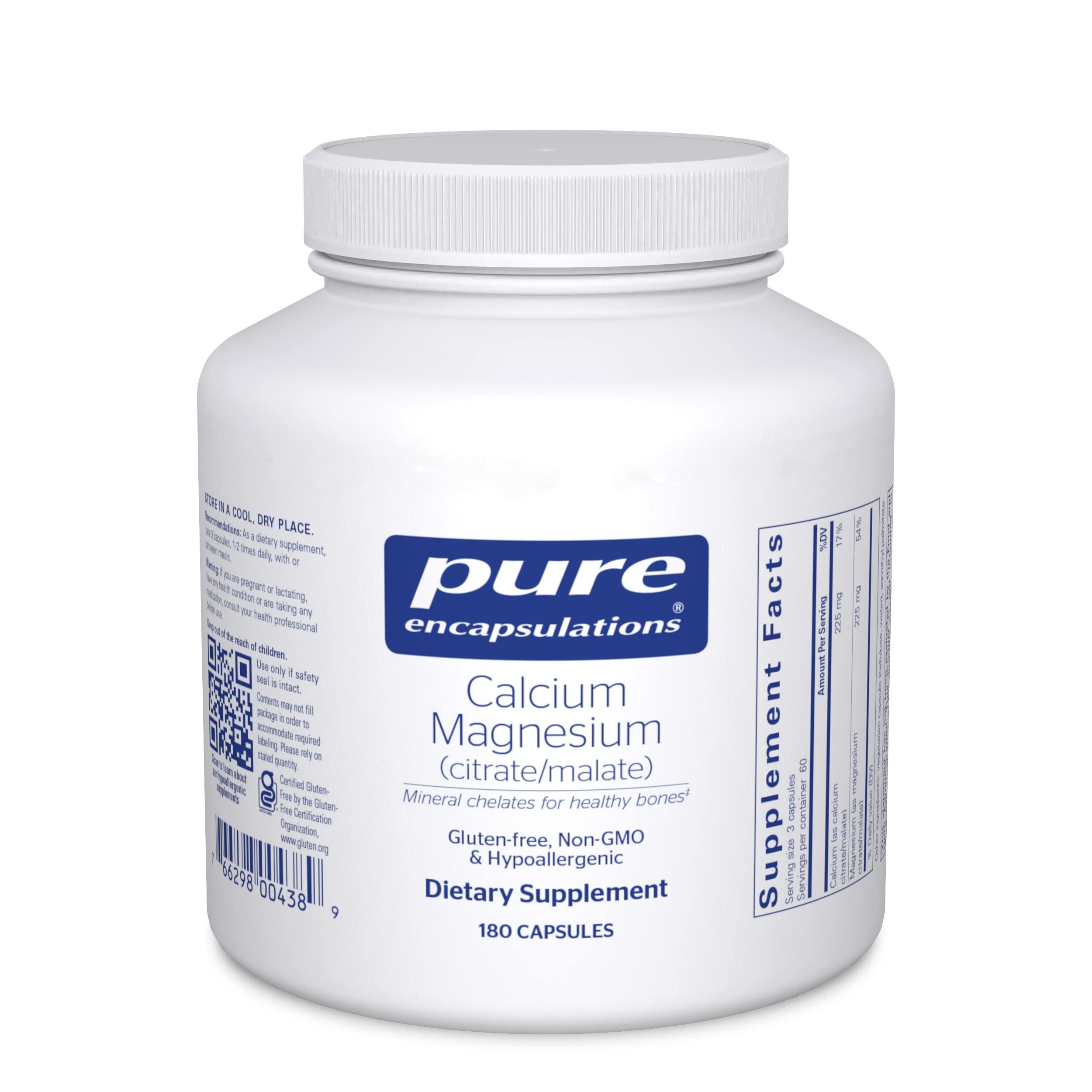 Pure Encapsulations Pure Encapsulations Calcium Magnesium (Citrate/Malate) | Supplement to Support Bone and Cardiovascular Health* | 180 Capsules