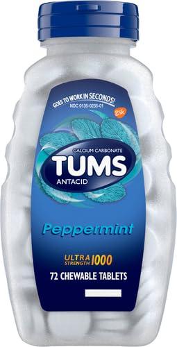 TUMS TUMS Ultra Strength Chewable Antacid Tablets for Heartburn Relief, Peppermint - 72 Count (Pack of 2)