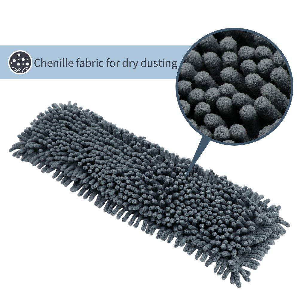 Masthome Masthome Dust Mop for Hardwood Floors, Microfiber Flat Mop with 4 Replaceable Washable Mop Pads and Adjustable Stainless Steel Handle, Microfiber Mops for Floor Cleaning with 1 Cleaning Scraper