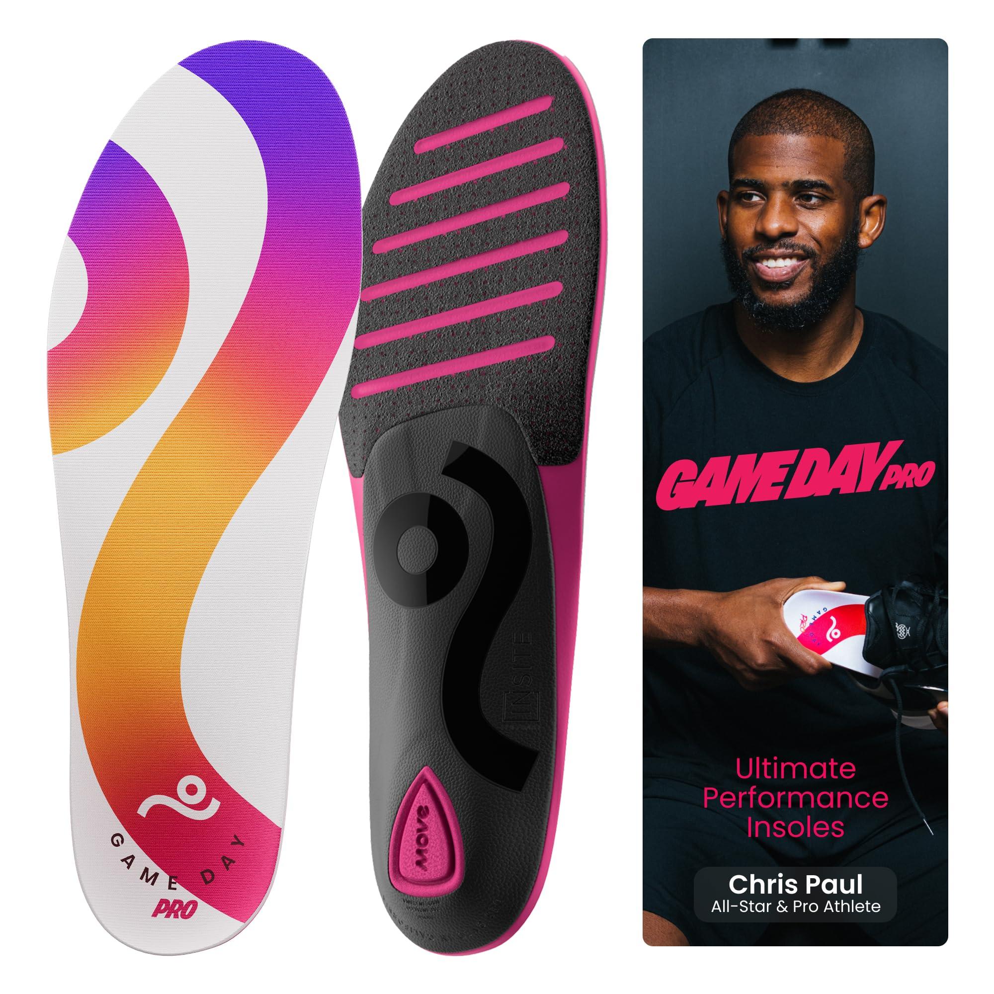 Move Move Game Day Pro- Ultimate Performance Sports Insoles for Basketball, Volleyball, Football, Tennis, Athletics, Baseball, Running, and Active Lifestyle. Extra Shock Absorption (M 12-12.5/WM 13.5-14)