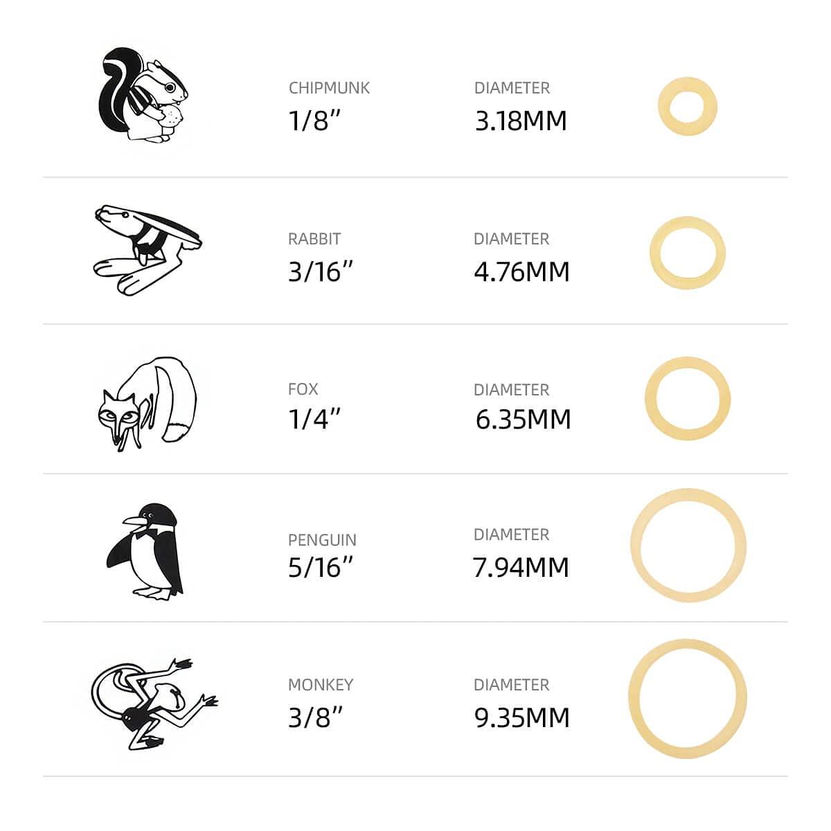 N\\C Dental Orthodontic Elastics Rubber Latex Bands Ties Braces 5.0oz Zoo Pack 10Packs 1000Pcs (Fox 1/4" 5.0oz)