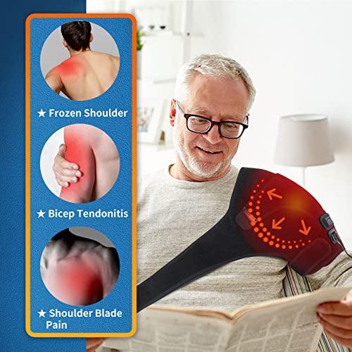 CREATRILL Heated Shoulder Wrap, 3 Heat Settings, Heating Pad Support Brace for Rotator Cuff