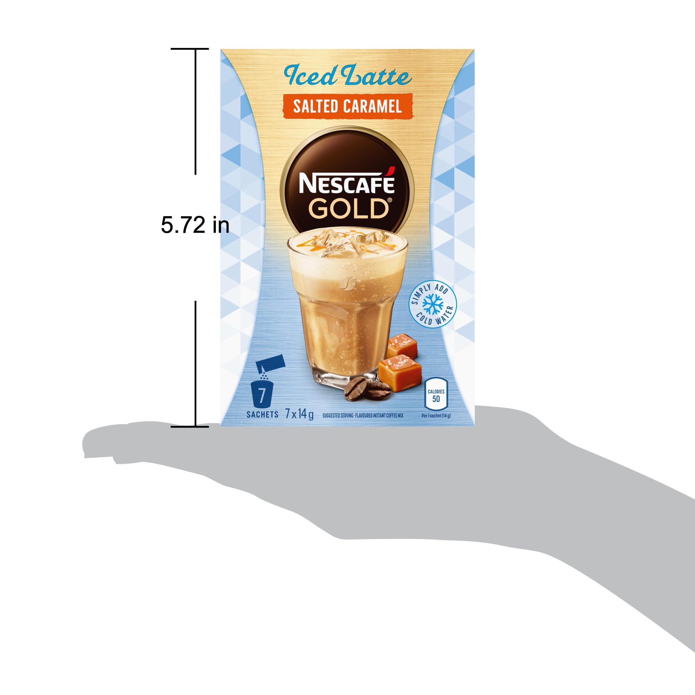 Nescafe Nescafe Iced Latte, Salted Caramel, Instant Coffee Sachets, 7ct x 14g {Imported from Canada}