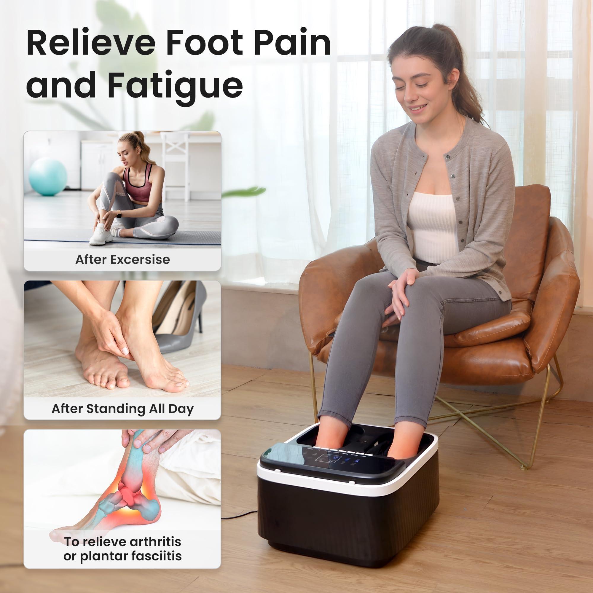 COMFIER COMFIER Foot Massager with Heat, FSA HSA Eligible Shiatsu Foot Massager Machine for Neuropathy Plantar Fasciitis, Squeeze & Rolling Foot Massage, Remote Control & Piano-Key Button, Up to Size 13