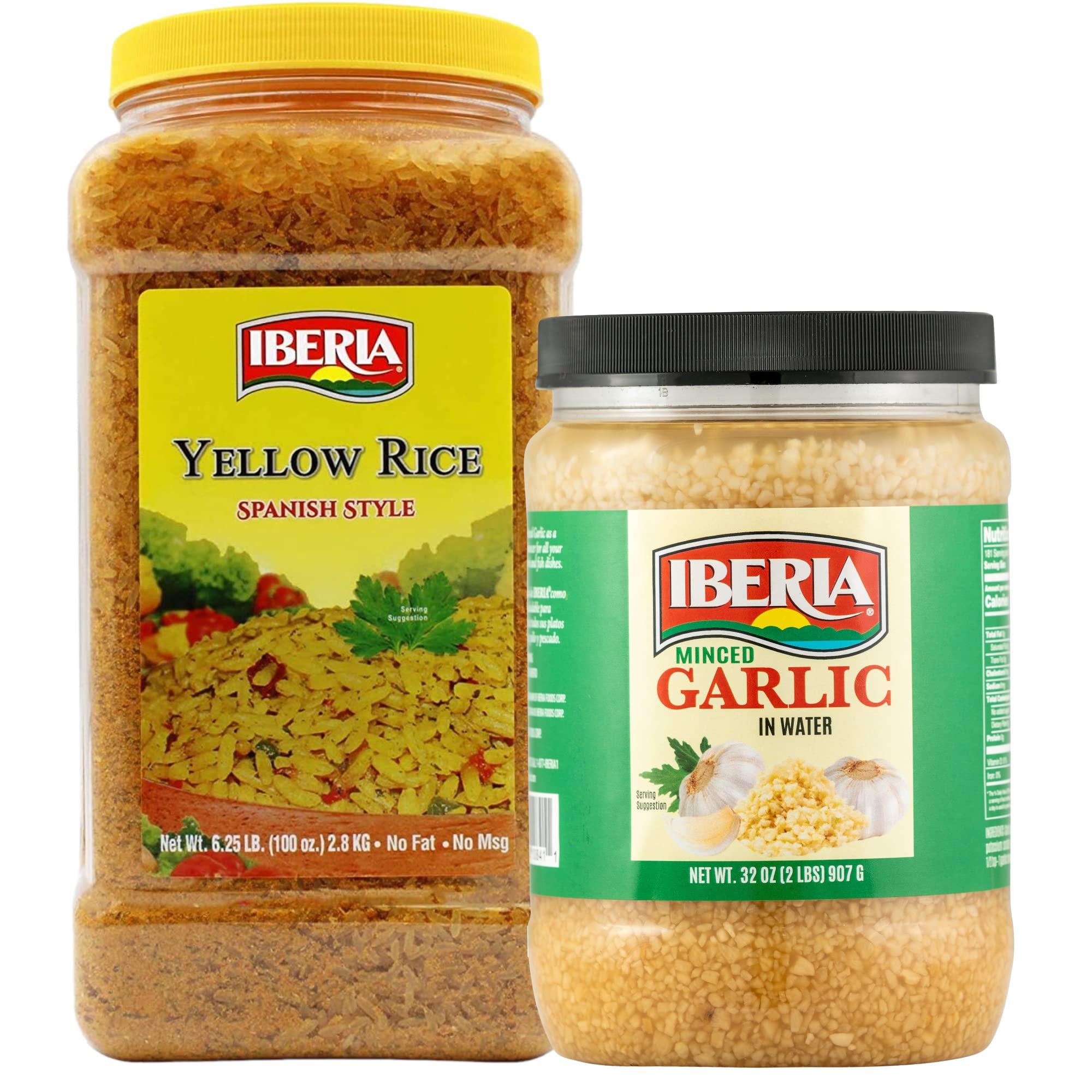 Iberia Iberia Yellow Rice 6.25 lb. Bulk Spanish Style Seasoned Rice + Iberia Minced Garlic In Water, 32 Ounce