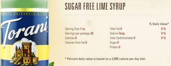 Torani Torani Sugar Free Lime Syrup, 750 ml