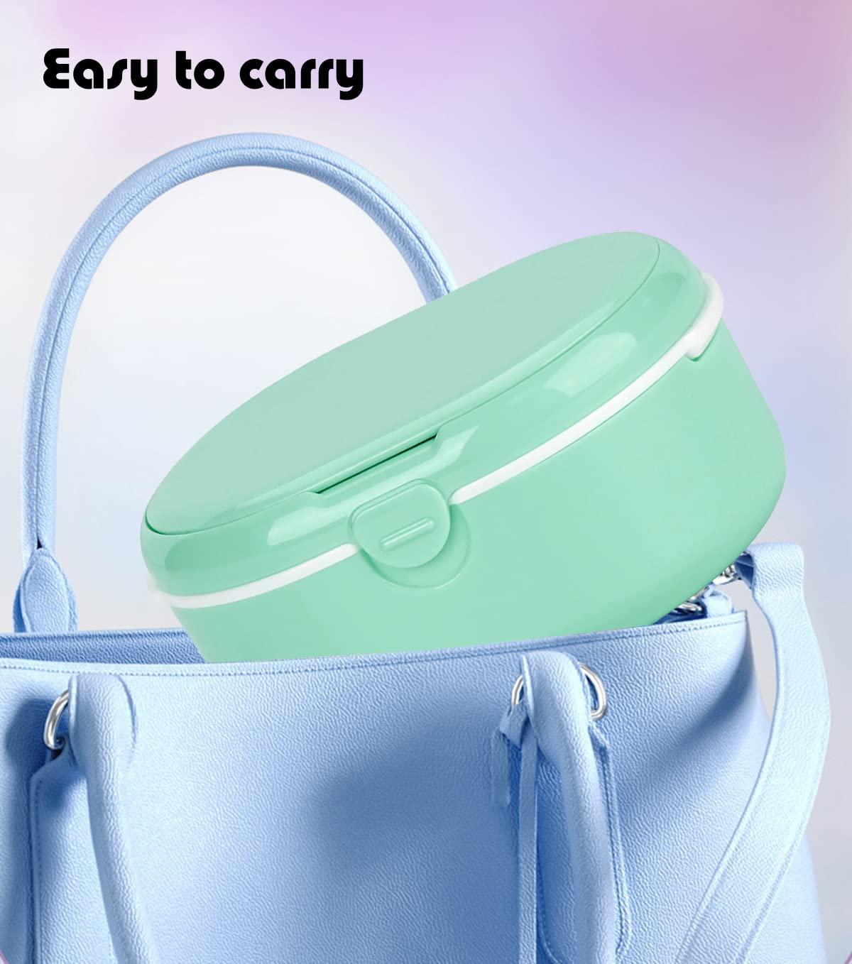 MURRI&MURRDI MURRI&MURRDI Retainer Case, Denture Bath Box with Strainer Basket, Mouth Guard Case, Braces Cleaner Cup, Cute Denture Holder Storage Soak Container for Travel Cleaning (D Green)