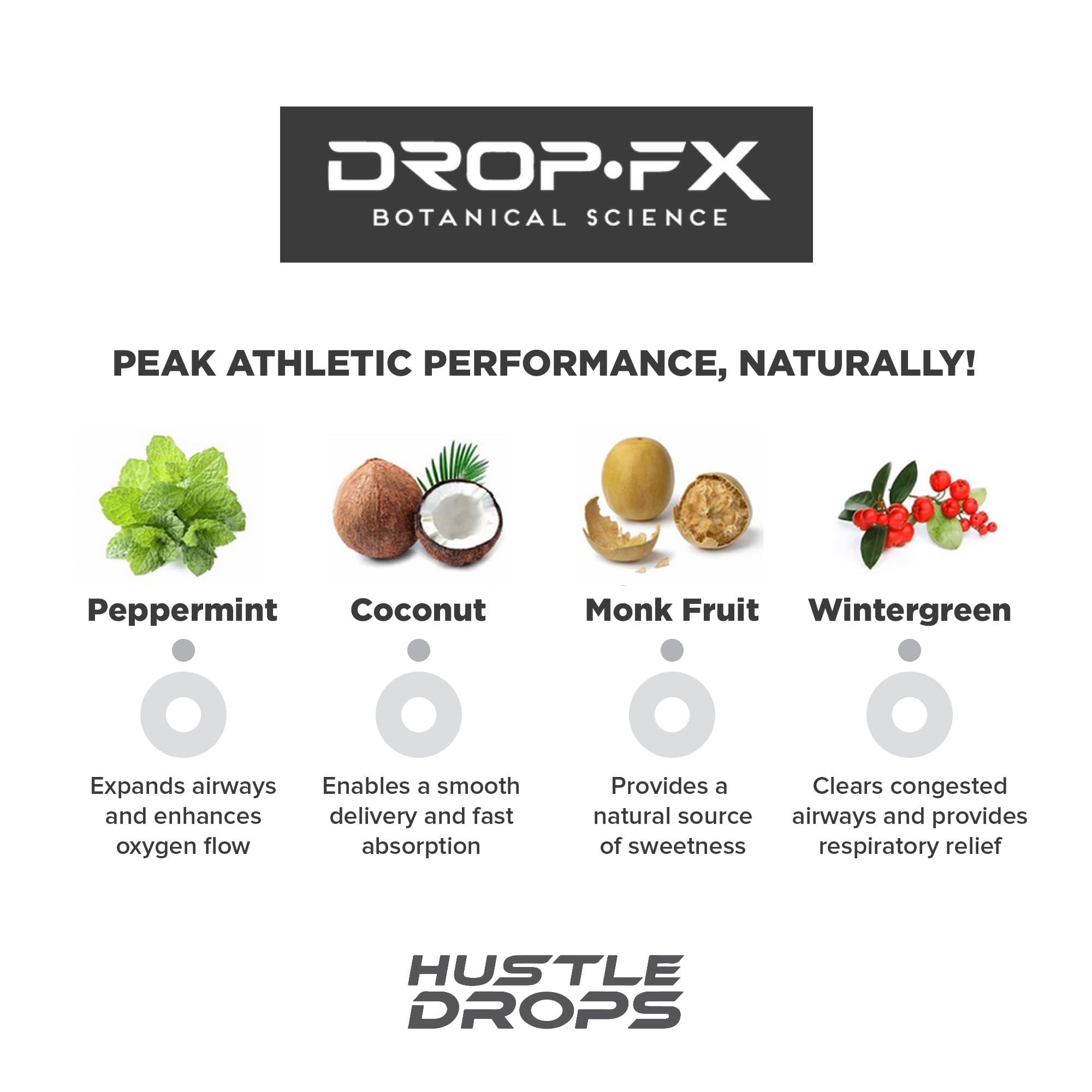 Hustle Drops DropFx Hustle Drops - Fast-Acting Respiratory Support with Peppermint & Wintergreen, Natural Breathing Enhancement, Airway Expansion & Oxygen Flow