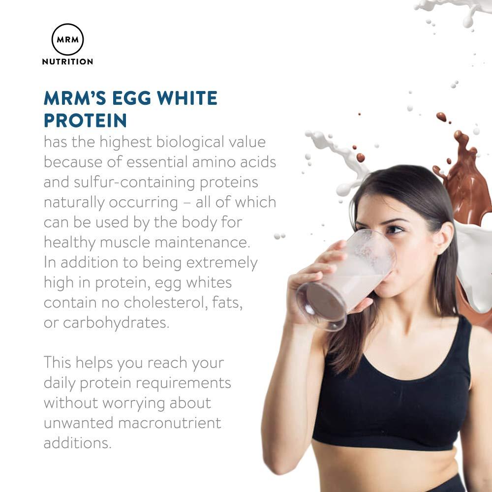 MRM MRM Nutrition Egg White Protein | Vanilla Flavored | 23g Fat-Free Protein | with Digestive enzymes | Highest Biological Value | Clinically Tested | 20 Servings