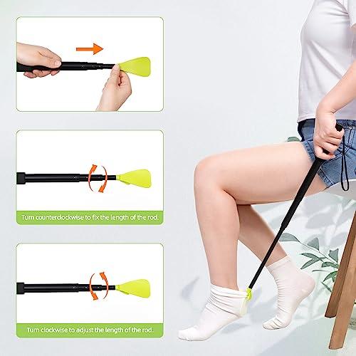 JFMkaer Sock Aid Device for Seniors, Easy On Easy Off Device for Putting On Socks and Removing Socks Or Stockings, Sock Assistant Device No Bending, Sock Puller Aid for Men and Women with Limited Mobility