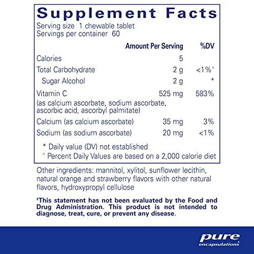 Pure Encapsulations Pure Encapsulations Vitamin C Chewables | Support for Healthy Immune Function and Antioxidant Support* | 60 Chewable Tablets | Natural Orange-Strawberry Flavor